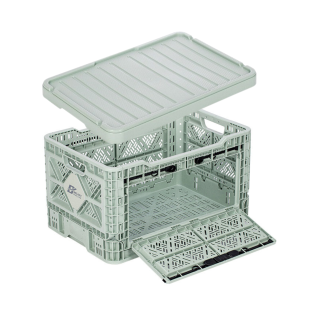 網紅團購款BIG ANT 韓國摺疊物流籃+塑膠上蓋組(粉綠綠色限定組)