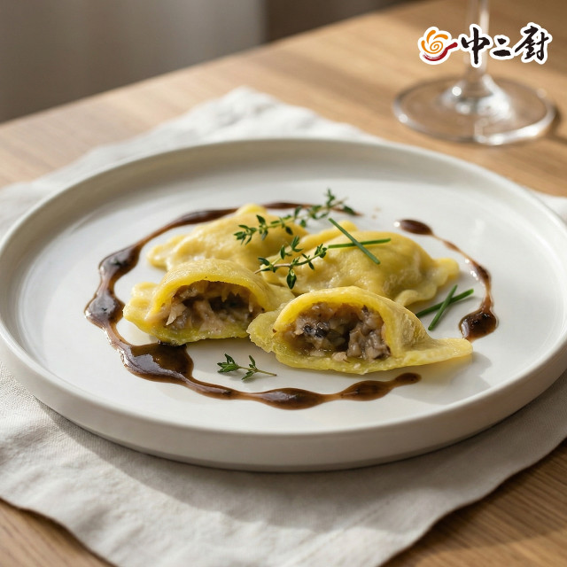 【中二廚】義大利餃松露牛肝菌菇義大利餃(全素)(750g)